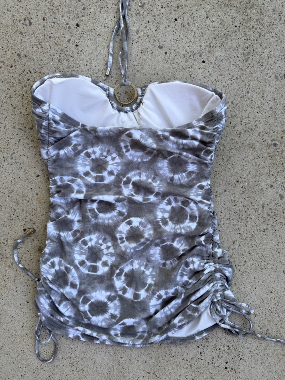 Michael Michael Kors Gray/White Tie-Dye Tankini Top Size Small - Picture 7 of 8